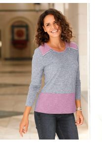 Casual Looks Damen Rundhalsshirt "Shirt", rosa, Gr. 40, gemustert, mehrfarbig, meliert, 95% Polyester, 5% Elasthan, Shirts