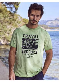 Lerros Herren T-Shirt "Lerros Modisches Herren T-Shirt mit Brustprint", grün, Gr. M, 100% Baumwolle, Shirts