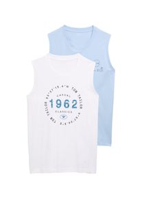 Tom Tailor Herren T-Shirtlight powder blau, casual, Gr. XL, bedruckt, Obermaterial: 100% Baumwolle, Shirts, mit Logo-Print