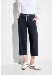 Cecil Damen 3/4-Hose "Style Neele", blau, casual, Gr. XXL, unifarben, Obermaterial: 65% Baumwolle, 32% Polyester, 3% Elasthan, Hosen, mit