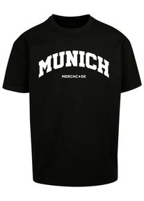 Merchcode Herren T-Shirt "Merchcode Herren Munich Wording - Heavy Oversize Tee", schwarz, casual, Gr. L, bedruckt, 100% Baumwolle, Shirts