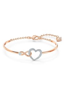 Swarovski Damen Armreif "Herz/Unendlichkeitsschleife, Infinity Heart, weiss, Metallmix, 5518869", M, Metall, weiß, Metall, Armbänder, mit Swarovski
