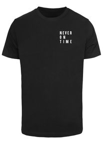 MisterTee Herren Kurzarmshirt "MisterTee Damen Never On Time Tee", schwarz, casual, Gr. 4XL, unifarben, 100% Baumwolle, Shirts