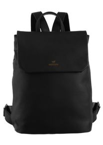 Mustang Rucksack "Uppsala", schwarz, Leder, elegant, Rucksäcke