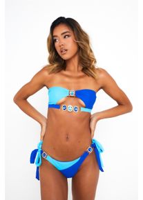 MODA MINX Damen Triangel-Bikini-Top "Sweet Like Candy", blau, feminin, Gr. XL, mehrfarbig, 82% Polyamid, 18% Elasthan, Bikini-Oberteile, im