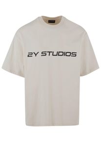 2Y STUDIOS Herren T-Shirt "2Y Studios Herren Logo Oversize Tee", weiß, casual, Gr. XXL, bedruckt, 100% Baumwolle, Shirts