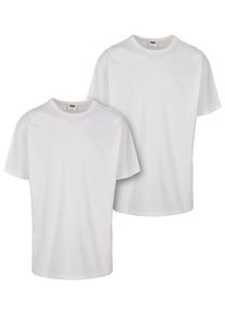 Urban Classics Herren Kurzarmshirt "Urban Classics Herren Organic Basic Tee 2-Pack", weiß, casual, Gr. 5XL, unifarben, 100% Baumwolle, Shirts