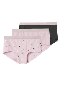 name it Kinder Panty "NKFHIPSTER 3P WINSOME HEARTS NOOS", Gr. 122, rosa, Jersey, Obermaterial: 95% Baumwolle, 5% Elasthan, unifarben, Unterhosen