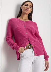 HECHTER PARIS Damen Strickjacke, pink, feminin, Gr. 32, Strick, Obermaterial: 50% Viskose, 28% Polyester, 22% Polyamid, Strickjacken, mit Knopfleiste