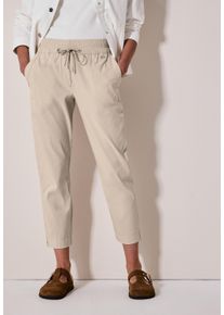 Cecil Damen Jogger Pants, beige, casual, Gr. L, unifarben, Web, 66% Baumwolle, 30% Polyester, 4% Elasthan, Hosen, Elastikbund mit Tunnelzug