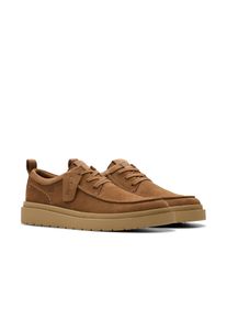 Clarks Herren Schnürschuh "Polden Moc", Gr. 43, braun, Veloursleder, casual, Schuhe, Schnürschuh, Business Schuh, Mokassin im Casual Look