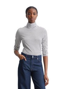 Marc O'Polo Damen Langarmshirt "aus softem Organic Cotton-Jersey", weiß, casual, Gr. XXS, MARC O'POLO DENIM, gestreift, Obermaterial: 100% Baumwolle, Shirts