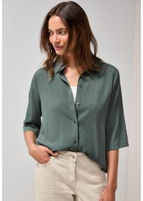 Cecil Damen Hemdbluseschwarz balmy khaki, casual, Gr. XL, unifarben, Stoff, 70% Viskose, 30% Polyester, Blusen, in Unifarbe