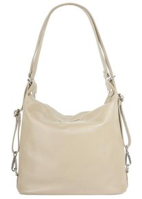 Samantha Look Damen Shopper, beige, Leder, unifarben, leicht glänzend, Taschen, echt Leder, Made in Italy