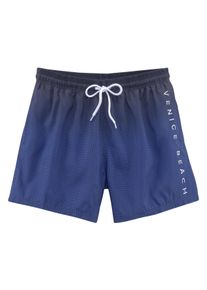 Venice Beach Herren Badeshorts, blau, Gr. S, Farbverlauf, kontrastfarbene Details, Polyester, Recycling-Polyester, Microfaser, Badehosen, mit