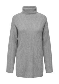 Only Damen Rollkragenpullover "ONLJEANETT LIFE L/S RIB ROLLNECK CC KNT", grau, modisch, Gr. XS, unifarben, Strick, Obermaterial: 88% Polyester, 6%