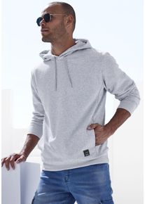 John Devin Herren Hoodie, grau, casual, Gr. S, unifarben, angeraute Sweatware, Obermaterial: 60% Baumwolle, 40% Polyester, Sweatshirts, Langarm,
