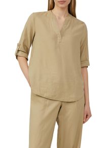 s.Oliver Damen Klassische Bluse, braun, casual, Gr. 46, unifarben, Obermaterial: 52% Leinen, 48% Viskose, Blusen, mit Turn-up