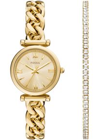 Fossil Damen Quarzuhr "CARLIE MINI", gold, Armbanduhren, Armbanduhr, Damenuhr, Edelstahlarmband, Ideal auch als Geschenk