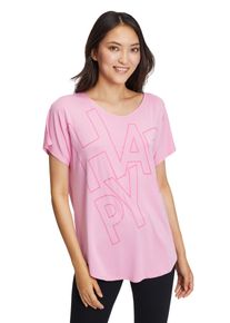 Betty Barclay Damen Kurzarmshirt "Betty Barclay Oversize-Shirt mit V-Ausschnitt", pink, sportlich, Gr. S, Jersey, Obermaterial: 96% Viskose, 4%