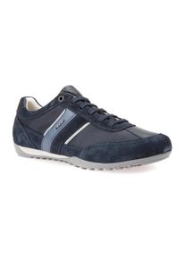 Geox Herren Sneaker "U WELLS C", Gr. 42, blau, Veloursleder, Textil, Synthetik, casual, Schuhe, Casual Schuh, Schnürschuh mit Logoverzierung