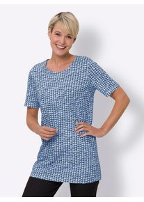 Classic Basics Damen Longshirt "Longshirt", blau, Gr. 40, gemustert, mehrfarbig, 100% Baumwolle, Shirts