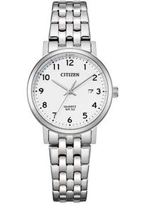 Citizen Damen Quarzuhr, silber, Armbanduhren, Armbanduhr, Damenuhr, Edelstahlarmband, Datum