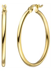 Jobo Damen Paar Creolen, Edelstahl, gold, Edelstahl, Ohrringe, Edelstahl goldfarben beschichtet 30 mm