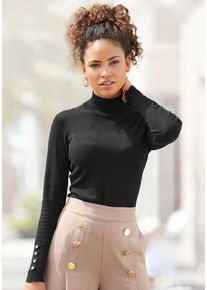 Lascana Damen Strickpullover, schwarz, modisch, Gr. 32, unifarben, Feinstrick, Obermaterial: 83% Viskose, 15% Polyamid, 2% Elasthan, Pullover, mit