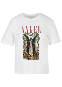 MISS TEE Herren Kurzarmshirt "Miss Tee Damen Angel Tee", weiß, casual, Gr. XS, unifarben, 100% Baumwolle, Shirts
