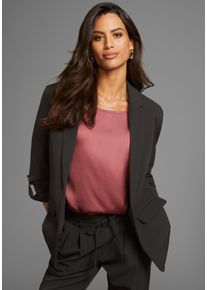 Laura Scott Damen Blusenblazer, schwarz, feminin, Gr. 34, unifarben, Obermaterial: 95% Polyester, 5% Elasthan. Futter: 100% Polyester, Blazer, mit