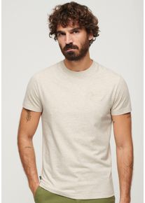Superdry Herren Rundhalsshirt "ESSENTIAL LOGO EMB TEE", beige, modisch, Gr. XXL, unifarben, Single Jersey, Obermaterial: 100% Baumwolle, Shirts