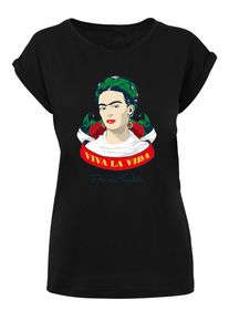 Merchcode Herren T-Shirt "Merchcode Damen Ladies Frida Kahlo Viva la vida T-Shirt", schwarz, casual, Gr. L, unifarben, 100% Baumwolle, Shirts
