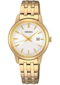 Seiko Damen Quarzuhr, gold, Armbanduhren, Armbanduhr, Damenuhr, Datum, Edelstahlarmband