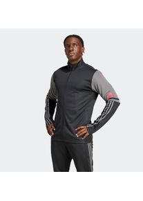 Herren Trainingsjacke "SQ25 TR JKT"schwarz, team grau four, pure ruby, sportlich, Gr. XL, adidas Performance, Obermaterial: 100% Polyester, Jacken