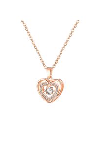 Damen Kette mit Anhänger "Love", rosa, Basic, Collezione Alessandro, Silber 925 (Sterlingsilber), Halsketten, aus 925 Sterling Silber