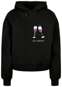 Merchcode Damen Kapuzenpullover "Merchcode Damen Ladies Let ́s celebrate Organic Oversized Hoody", schwarz, casual, Gr. L, mehrfarbig, 100% Baumwolle,