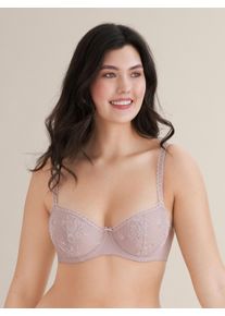 Conturelle Damen Balconnet-BH "Mille Fleurs", Gr. 80lila lotion, Obermaterial: 71% Polyamid, 19% Elasthan, 10% Polyester, gestreift, feminin, BHs,