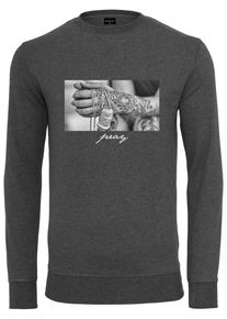 MisterTee Herren Rundhalspullover "MisterTee Herren Pray 2.0 Crewneck", grau, casual, Gr. S, unifarben, 60% Baumwolle, 40% Polyester, Pullover