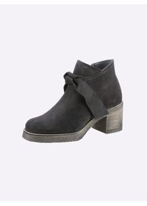 Heine Damen Stiefelette, Gr. 38, grau, Leder, Veloursleder, modisch, Schuhe
