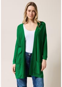 Cecil Damen Cardigan, grün, casual, Gr. XXL, unifarben, Strick, Obermaterial: 50% Baumwolle, 50% Polyacryl, Strickjacken, mit Taschen