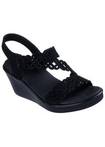 Skechers Damen Keilsandalette "RUMBLE ON-SASSIER DAYZ", Gr. 41, schwarz, Lederimitat, unifarben, feminin, Schuhe, Sandalette, Plateausandale mit Luxe