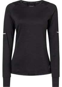 Energetics Damen Langarmshirt "Da.-Langarmshirt Evii L/S W"melange, schwarz, schwarz, sportlich, Gr. L, Obermaterial: 92% Polyester, 8% Elasthan,