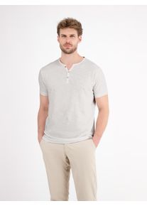 Lerros Herren Henleyshirt "Lerros Serafino-Shirt in unifarbener Strukturware", weiß, Gr. XXL, 100% Baumwolle, Shirts