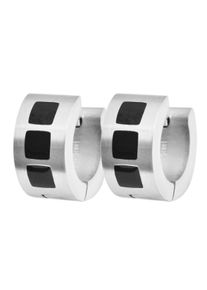 Adelia´s ADELIA ́S Damen Paar Creolen "Neuheit 2025 - Unisex Creolen aus Edelstahl Ø 9 mm", Unisex, Edelstahl, schwarz, Edelstahl, Ohrringe