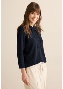 Cecil Damen Strickpullover, blau, casual, Gr. M, unifarben, Stoff, 58% Viskose, 42% Polyester, Pullover, mit 3/4 Ärmeln