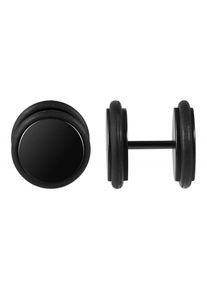 Adelia´s ADELIA ́S Damen Paar Ohrhänger "Neuheit 2025 - Unisex Ohrstecker aus Edelstahl Ø 12 mm", Unisex, Edelstahl, schwarz, Edelstahl, Ohrringe