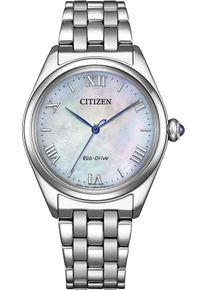 Citizen Damen Solaruhr, silber, Armbanduhren, Armbanduhr, Damenuhr, Edelstahlarmband, analog