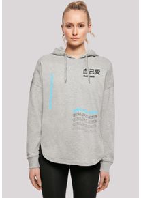 F4NT4STIC Damen Kapuzenpullover "Self Love OVERSIZE HOODIE", grau, casual, Gr. XL, Obermaterial: 100% Baumwolle, Pullover, Print