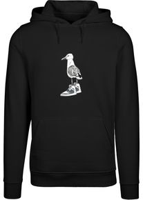 MisterTee Herren Kapuzensweatshirt "MisterTee Herren Seagull Sneakers Hoody", schwarz, Gr. S, bedruckt, 65% Baumwolle, 35% Polyester, Sweatshirts
